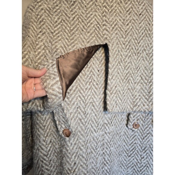 100% wool vintage full length coat with buttons and lined women's size 12 - Picture 6 of 9